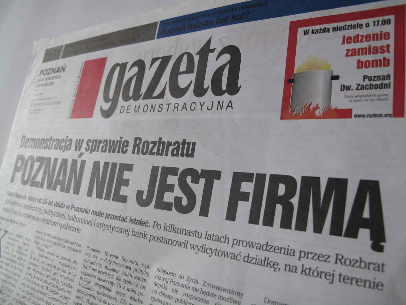 gazeta||demo obrona Rozbratu 2009